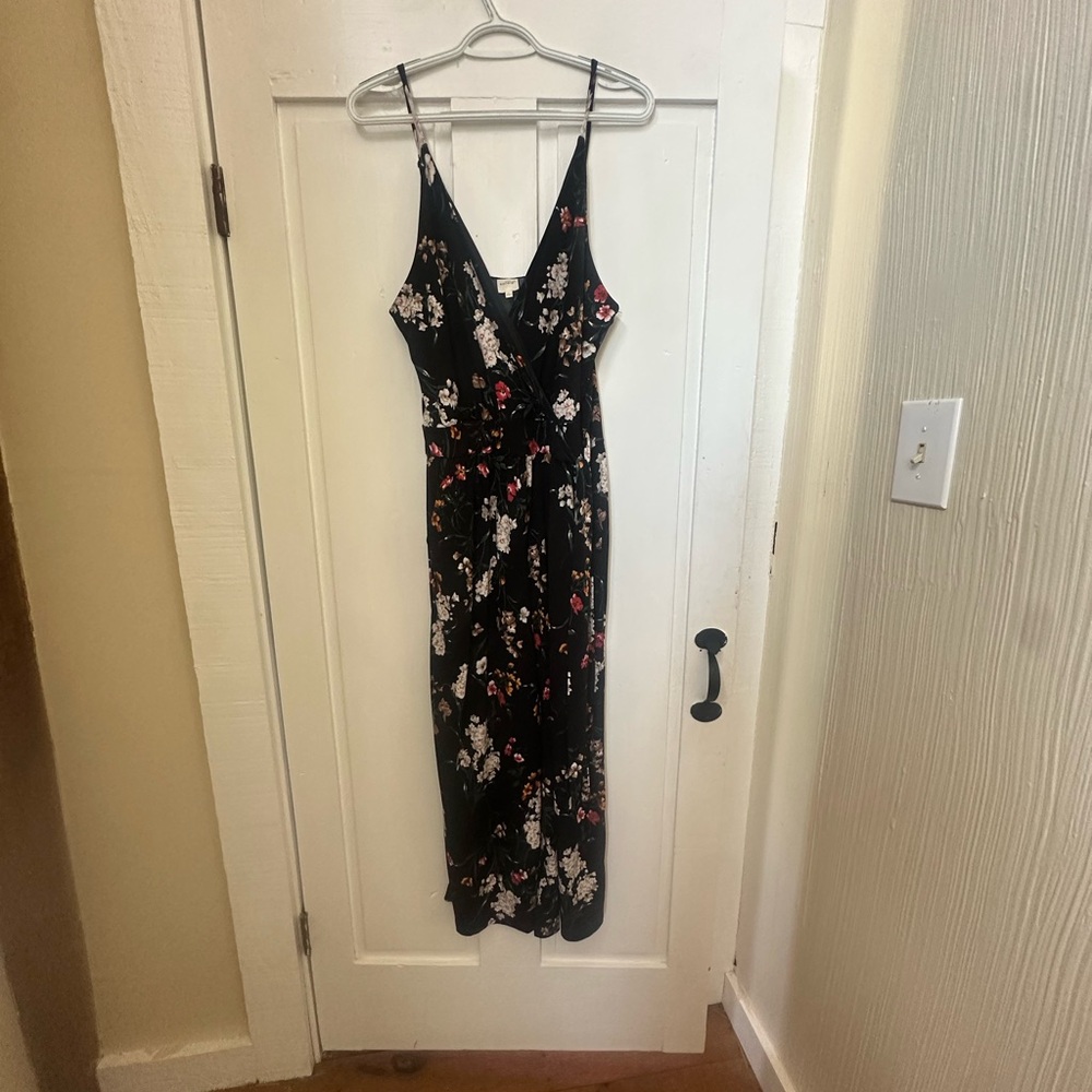 Kaileigh Black and Pink Maxi romper